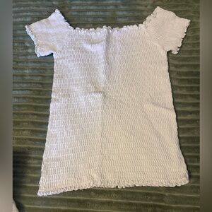 Aura Elegant White Smocked Blouse
